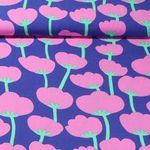 Viscose durable - Nerida Hansen Poppies Bleu EcoVero By Lenzing-0