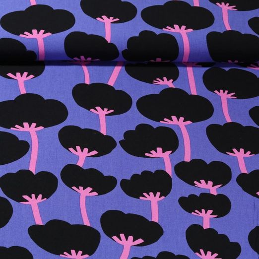 Viscose durable - Nerida Hansen Poppies Violet EcoVero By Lenzing