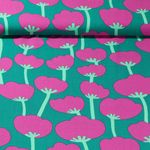 Viscose durable - Nerida Hansen Poppies Vert EcoVero By Lenzing-0