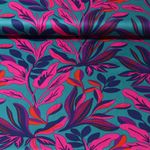 Baumwoll-Satin - Nerida Hansen Lush Leaves Petrol