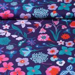 Popeline de coton - Nerida Hansen Impression digitale Meadow Flower Bleu