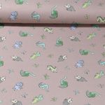 Jersey - Digitaldruck Kleine Dinos Sand