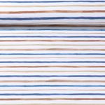 Jersey bio - Impr. digitale Tissu à combiner Rayures Blanc laine