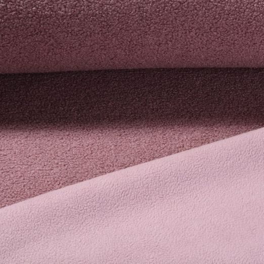 Polaire teddy sherpa - Double face Vieux rose Uni