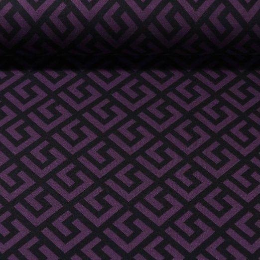 Jacquard-Jersey - Geo Aubergine