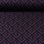Jacquard-Jersey - Geo Aubergine