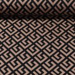Jacquard-Jersey - Geo Beige