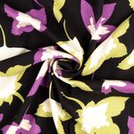 Twill de viscosa – hojas negro y verde claro