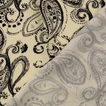 Twill de viscosa - Paisley blanco lana