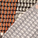 Popelina de viscosa - Mezcla de patrones Ecru Naranja