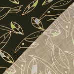 Popelina de viscosa - Pájaros Khaki