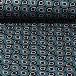 Romanit-Jersey - Tropfen Petrol Schwarz