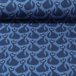 Sommersweat - French Terry Katzen Blau Angeraut