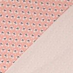 Zomerse French Terry met roze bloemen, geborsteld