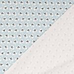 Zomersweat - French Terry bloemen lichtblauw geborsteld