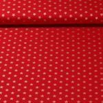 Popeline de coton - Etoiles Rouge Doré