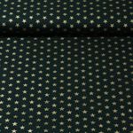 Popeline de coton - Etoiles Vert Doré