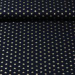 Popeline de coton - Etoiles Bleu Doré