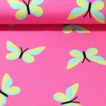 Sweat d'été - French Terry Papillons Rose vif