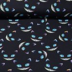 Faschingsstoff Grinsekatze Schwarz Snaply