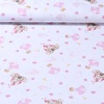 Cretonne de coton - Impression digitale Princesses Blanc