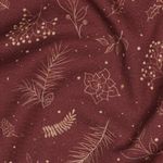 Katoenen canvas - Digitale print kersttakken Bordeaux