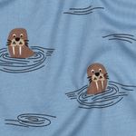 Soft Sweat - Gullig valross jeansblå borstad insida