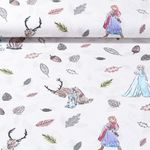 Jersey - Digitaldruck Frozen Olaf, Sven und Elsa Grau