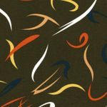 Viscosejersey - Abstract patroon olijfgroen