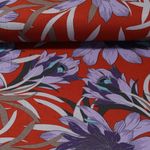 Viskosejersey - Große Blüten Ziegel