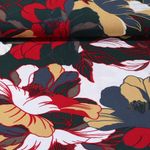 Viskose - Crepe Große Blüten Tannengrün