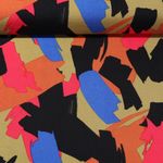 Viskose - Abstrakt Stone Washed Royalblau