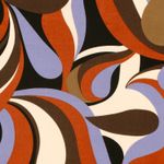 Viscose popeline - druppels retro baksteen lavendel