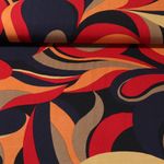 Viskose-Popeline - Tropfen Retro Rot Orange