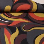 Viskose-Popeline - Tropfen Retro Orange Senf