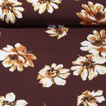 Viskose - Crepe Blüten Schokobraun