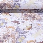 Bio Sommersweat - Digitaldruck French Terry Schmetterlinge Weiß Lila