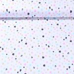 Jersey - Kleckse Glitzer Weiß Türkis