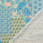 Tissu en coton tissé - Impression numérique Vintage Mix bleu