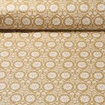 Beschichtete Baumwolle - Landhaus Blumen Ocker