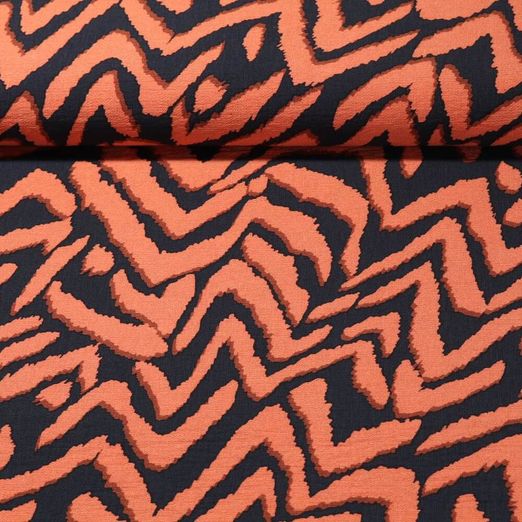 Viscose - Zig zag Noir Brique