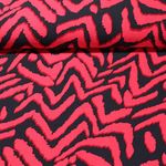 Viskose - ZickZack Schwarz Rot