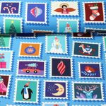 Toile canevas bio - Hamburger Liebe Impression digitale Christmas On Stamps Bleu