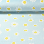 Nickijersey - Blumen Hellblau Nickijersey - Blumen Hellblau