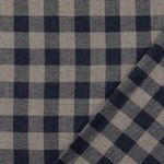 Bomuldsflannel - Stor ternet grå blå