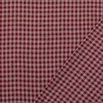 Bomuldsflannel - Lille Grå Rød Ternet