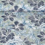 Beschichtete Baumwolle - Blüten Helles Salbeigrün