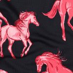 Kesä-sweat - French Terry digitaalipainatus hevoset musta