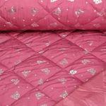 Gesteppter Jackenstoff - Schmetterlinge Foliendruck Altrosa