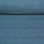 Strickjersey - Zöpfe Und Rauten Petrol Melange